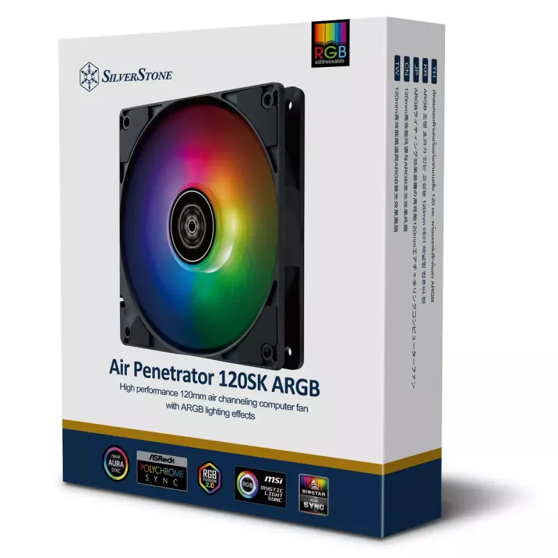 Ventilador de aire Silverstone Penetrator SST-AP120SKB-ARGB 12 cm 2000 RPM