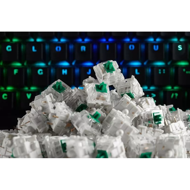 Glorious Gaming Gateron interruptores verdes – Linear Silent, verde, 120 uds., Gateron, Glorious PC Gaming Race GMMK, China
