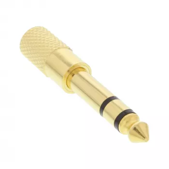 Adaptador de audio InLine conector macho de 6,3 mm / conector hembra de 3,5 mm estéreo dorado metal