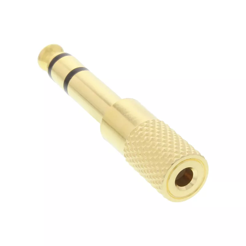 Adaptador de audio InLine conector macho de 6,3 mm / conector hembra de 3,5 mm estéreo dorado metal