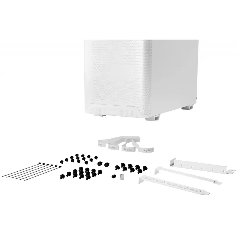 Caja de PC be quiet! PURE BASE 501 Airflow Midi Tower blanca — ATX, 3×140mm delante, 1×140 mm detrás, 5×2,5 pulgadas, 2×3,5 pulgadas, USB‑C, soporte PWM