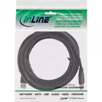 InLine Cable USB 3.2 Gen.1 Type-A macho / Type-A macho, negro, 5m