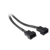 Akasa AK-CBFA04-15 cable divisor PWM para ventiladores, 15 cm, con malla, negro