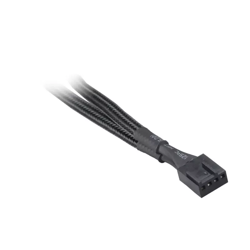 Akasa AK-CBFA04-15 cable divisor PWM para ventiladores, 15 cm, con malla, negro