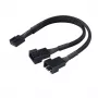 Akasa AK-CBFA04-15 cable divisor PWM para ventiladores, 15 cm, con malla, negro