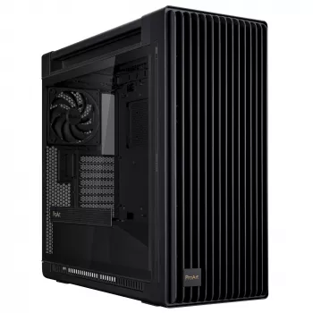 Caja de PC ASUS ProArt PA602 Midi Tower Negro – compatible con ATX/EATX, cristal templado, 2 ventiladores frontales de 200 mm, radiador superior de 360 mm, GPU hasta 450 mm