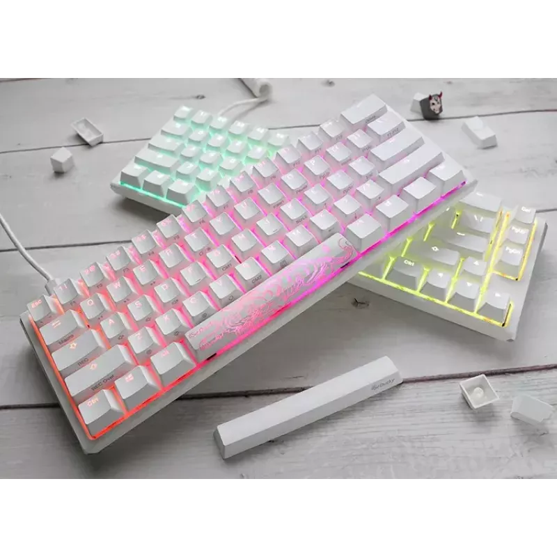 Ducky One 3 Mini Pure White teclado gaming USB alemán 61 teclas RGB LED