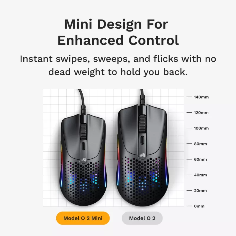 Ratón gaming Glorious Gaming Model O 2 Mini RGB negro