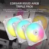 Ventilador Corsair RS120 ARGB 12 cm blanco 420–2100 U/min 3 uds.