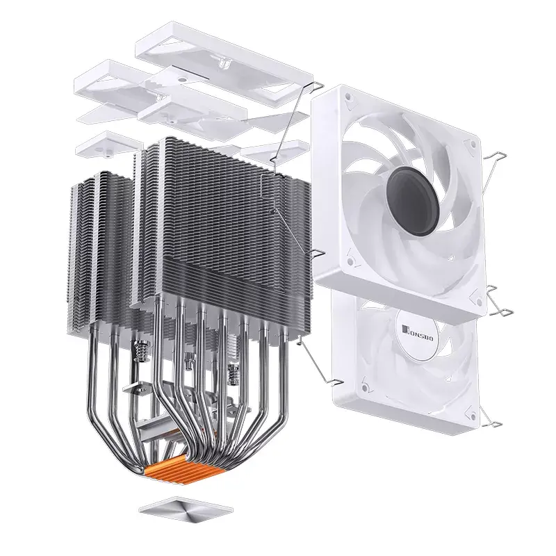 Jonsbo CR-3000 ARGB disipador de CPU de doble torre, 2 x 120 mm, blanco