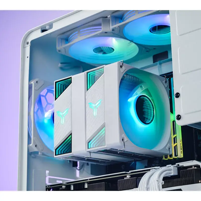 Jonsbo CR-3000 ARGB disipador de CPU de doble torre, 2 x 120 mm, blanco