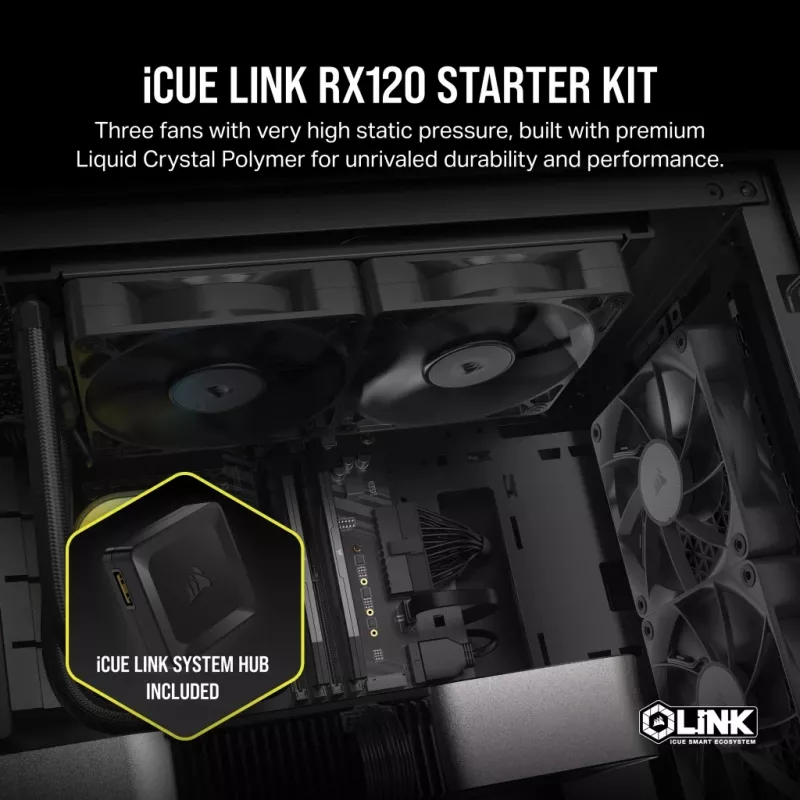CORSAIR Rx Series iCUE LINK RX120 Kit de ventiladores triple de 120 mm