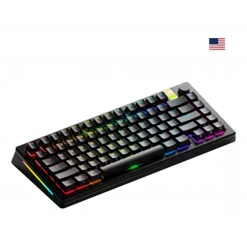 Teclado mecánico gaming GLORIOUS GMMK 3 PRO HE 75% Wireless RF + Bluetooth, RGB, US QWERTY, Negro