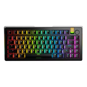 Teclado mecánico gaming GLORIOUS GMMK 3 PRO HE 75% Wireless RF + Bluetooth, RGB, US QWERTY, Negro
