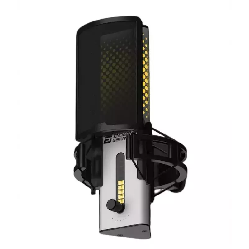 Micrófono para PC Endgame Gear XSTRM - USB con cable, sensibilidad -36 dB, 20-20000 Hz, controles táctiles, cable de 2 m, negro/blanco