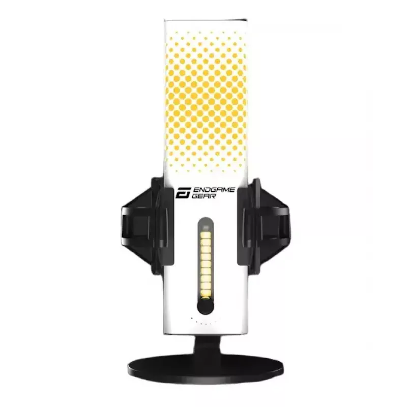 Micrófono para PC Endgame Gear XSTRM - USB con cable, sensibilidad -36 dB, 20-20000 Hz, controles táctiles, cable de 2 m, negro/blanco