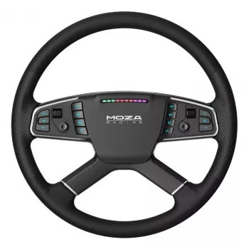 Moza Racing TSW volante, volante, PC, con cable e inalámbrico, negro, aluminio, cuero sintético, polímero, cable