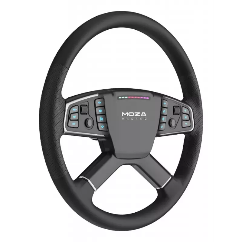 Moza Racing TSW volante, volante, PC, con cable e inalámbrico, negro, aluminio, cuero sintético, polímero, cable