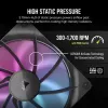Ventilador Corsair iCUE LINK RX140 RGB, 14 cm, negro, 300–1700 rpm, rodamiento magnético