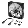 Ventilador Corsair iCUE LINK RX140 RGB, 14 cm, negro, 300–1700 rpm, rodamiento magnético
