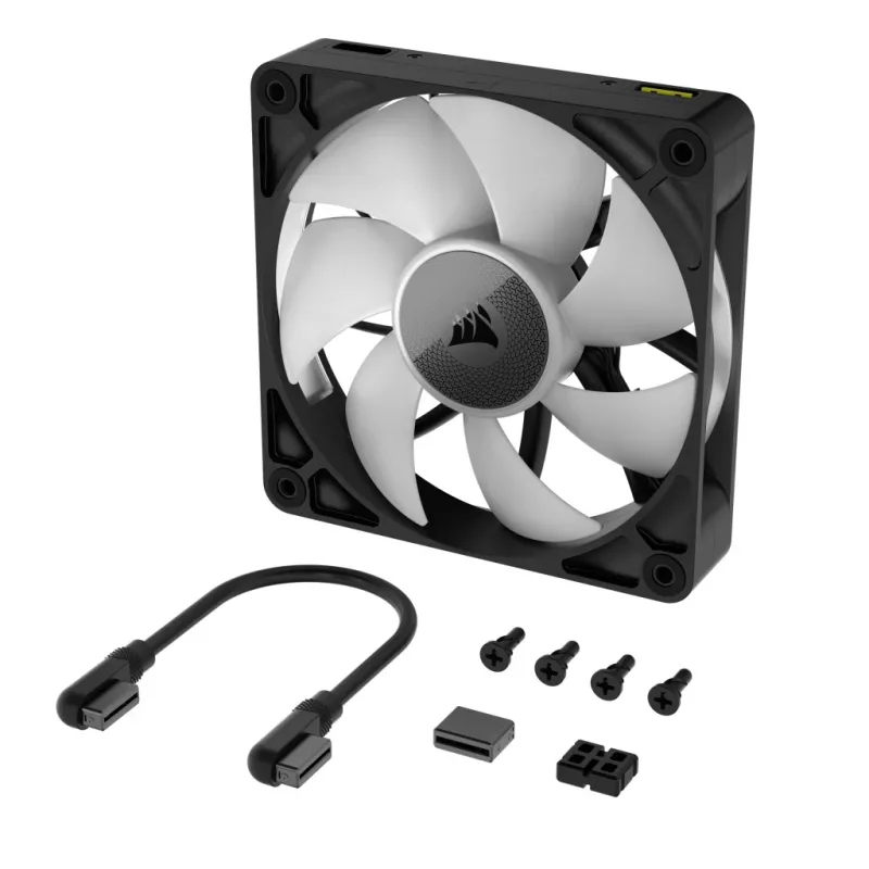Ventilador Corsair iCUE LINK RX140 RGB, 14 cm, negro, 300–1700 rpm, rodamiento magnético