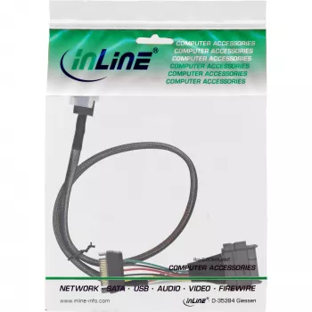 Cable de conexión InLine U.2, SSD con U.2 (SFF-8639) a SFF-8643 + alimentación, 0,5 m