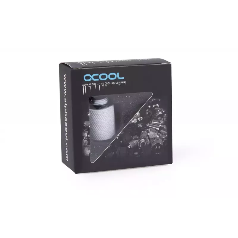 Conector de tubo Alphacool 17568 blanco rosca de 1/4 de pulgada 20 mm de profundidad