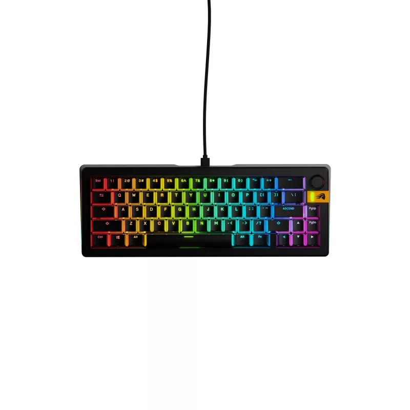 Glorious Gaming GMMK 3 HE 65% Prebuilt con cable negro - US, con cable, USB, mecánico, QWERTY, RGB LED, negro