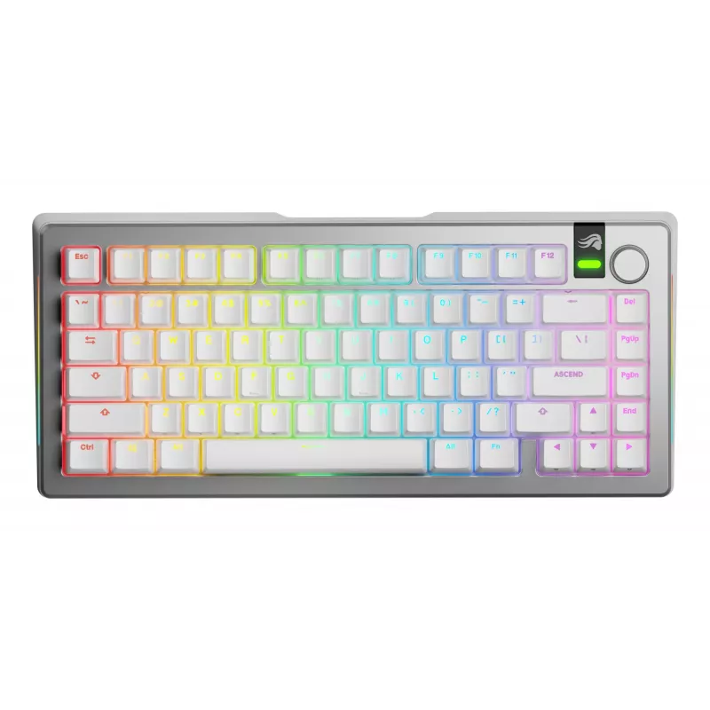 Glorious GMMK 3 Pro 75 % teclado gaming inalámbrico, Pre-Built, switches Fox, US ANSI, plateado