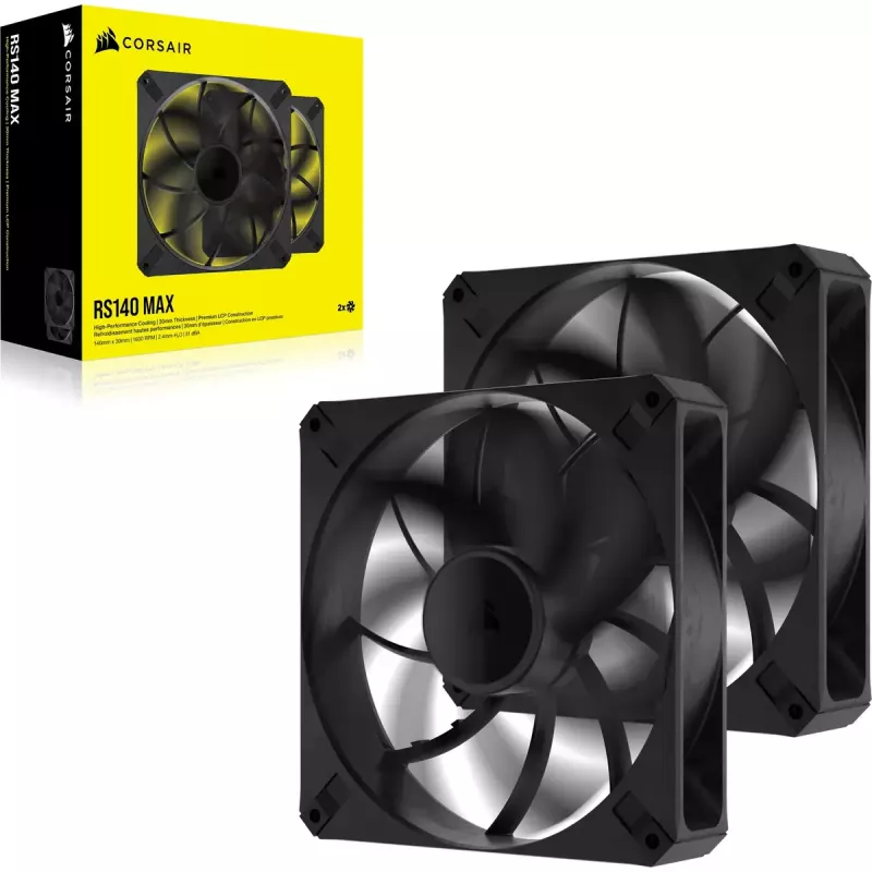 Ventilador Corsair RS140 MAX ventilador para caja de ordenador 14 cm negro 2 uds.