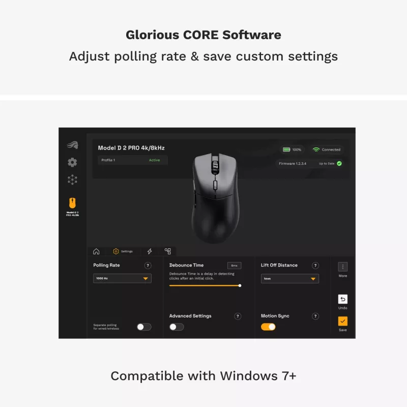Glorious Gaming Glorious Model D 2 PRO inalámbrico - 1K Polling - negro