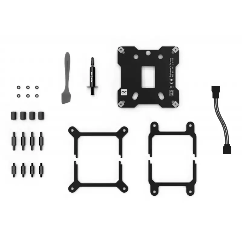 Bloque de agua Alphacool Core 1 LT Aurora Acrílico Cobre Níquel Negro Transparente