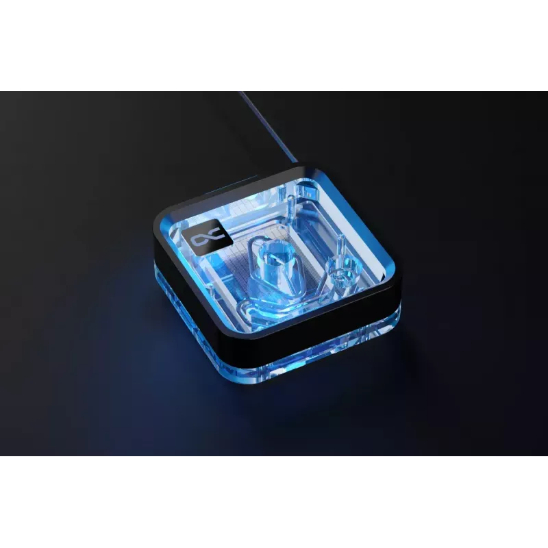 Bloque de agua Alphacool Core 1 LT Aurora Acrílico Cobre Níquel Negro Transparente