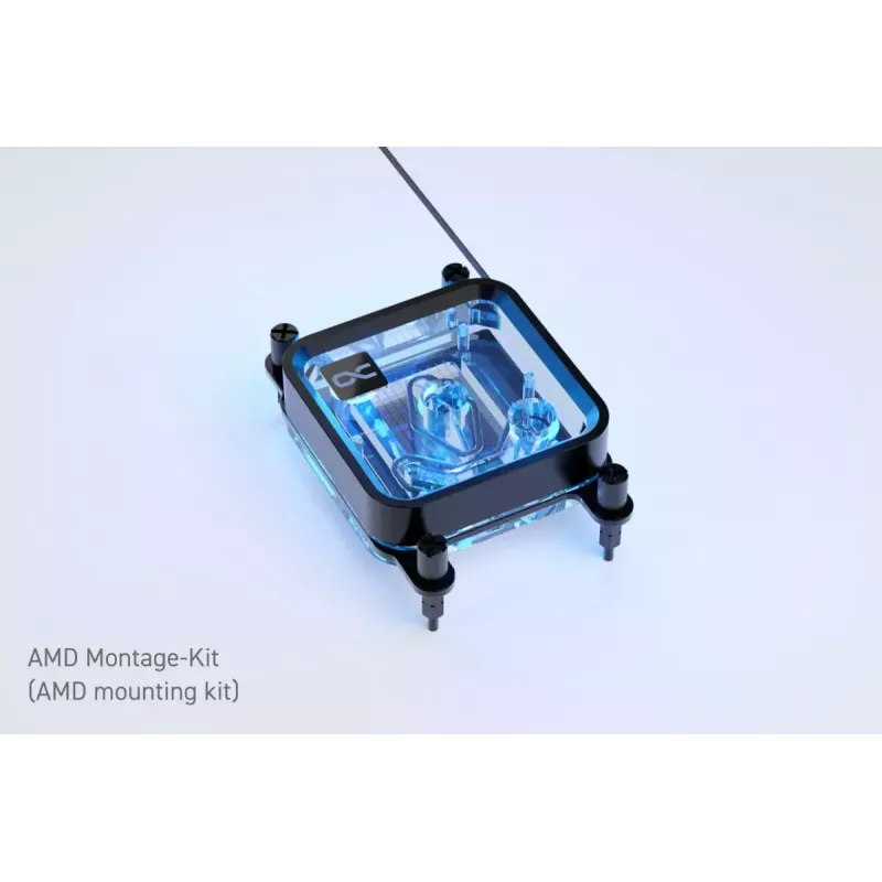 Bloque de agua Alphacool Core 1 LT Aurora Acrílico Cobre Níquel Negro Transparente