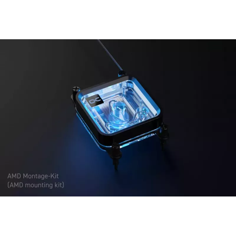 Bloque de agua Alphacool Core 1 LT Aurora Acrílico Cobre Níquel Negro Transparente