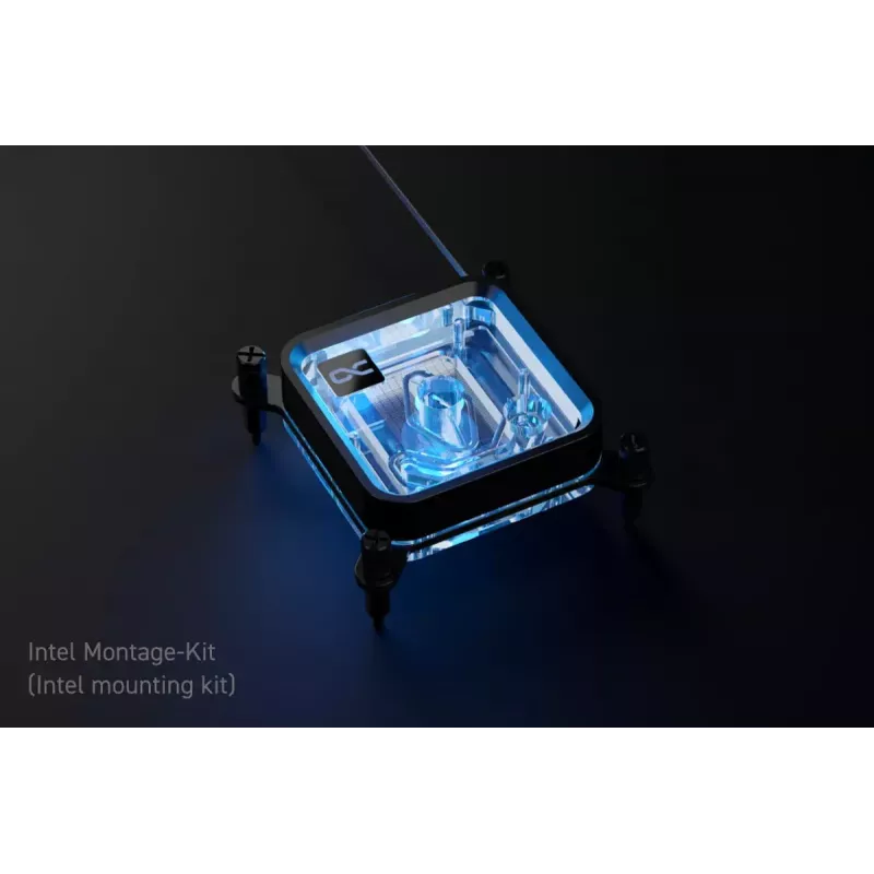 Bloque de agua Alphacool Core 1 LT Aurora Acrílico Cobre Níquel Negro Transparente