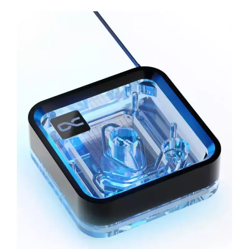 Bloque de agua Alphacool Core 1 LT Aurora Acrílico Cobre Níquel Negro Transparente