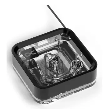 Bloque de agua Alphacool Core 1 LT Aurora Acrílico Cobre Níquel Negro Transparente