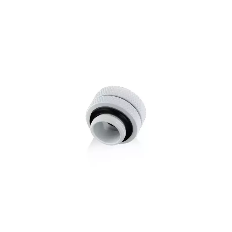 Racor de latón BitsPower BP-DWEML para refrigeración líquida, acabado blanco, rosca de 1/4 de pulgada