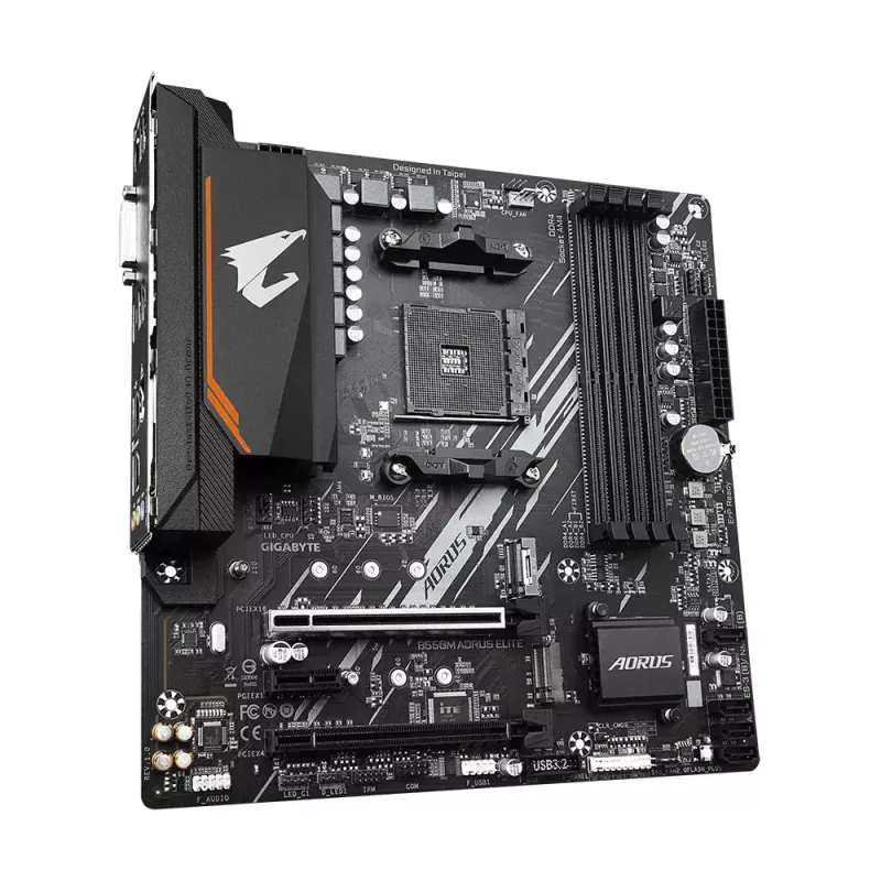 Placa base GIGABYTE B550M AORUS ELITE micro ATX, AMD B550, Socket AM4, 4x DIMM DDR4, 128GB, 2x M.2, 4x SATA III