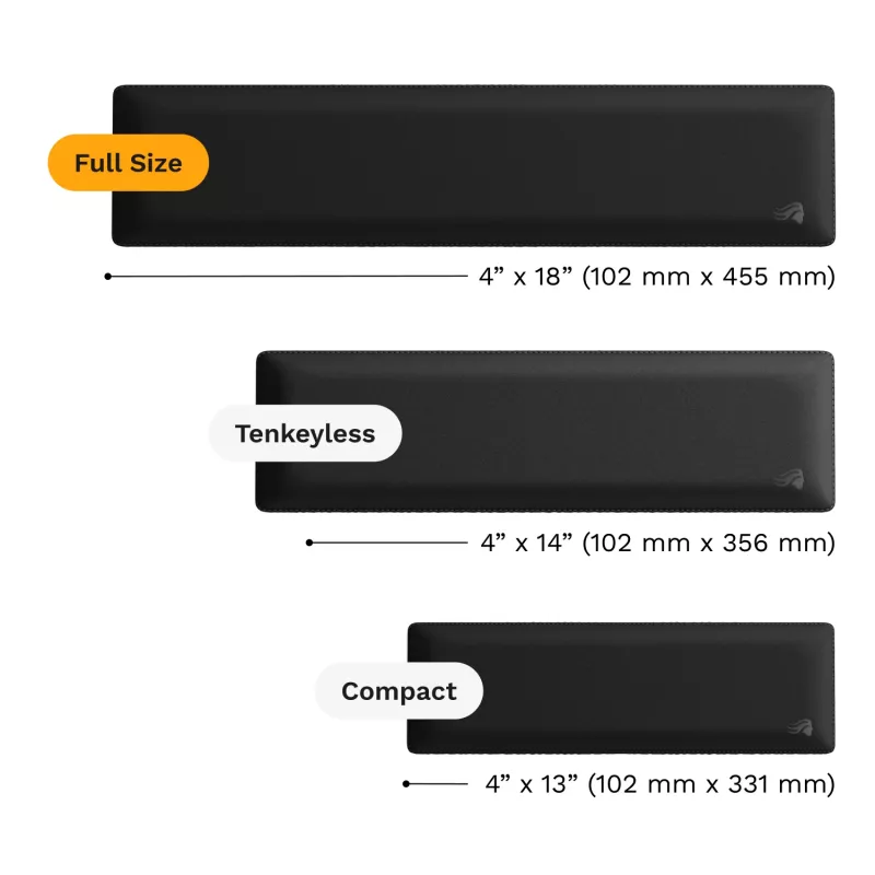 Reposamuñecas GLORIOUS Tela 100 mm negro para teclados — GLO-KB-ACC-WR-CLTH-100-BLK