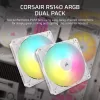 Corsair RS140 ARGB Dual Pack ventiladores de caja, 140 mm, blancos, CO-9050187-WW