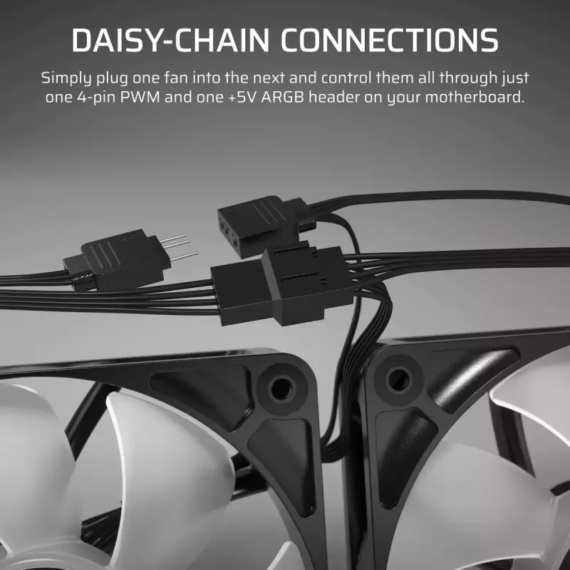 Corsair RS140 ARGB Dual Pack ventiladores de caja, 140 mm, blancos, CO-9050187-WW