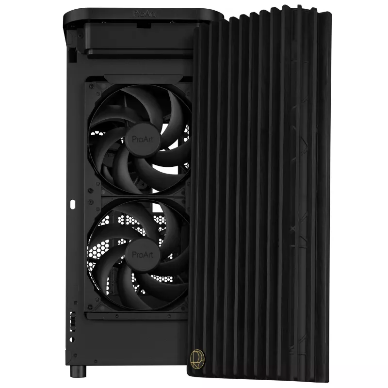 ASUS ProArt PA401 Wood Edition TG PWM 90DC00M0-B39000 caja para PC, Midi Tower, ATX, cristal templado, 2x USB 3.2, negra