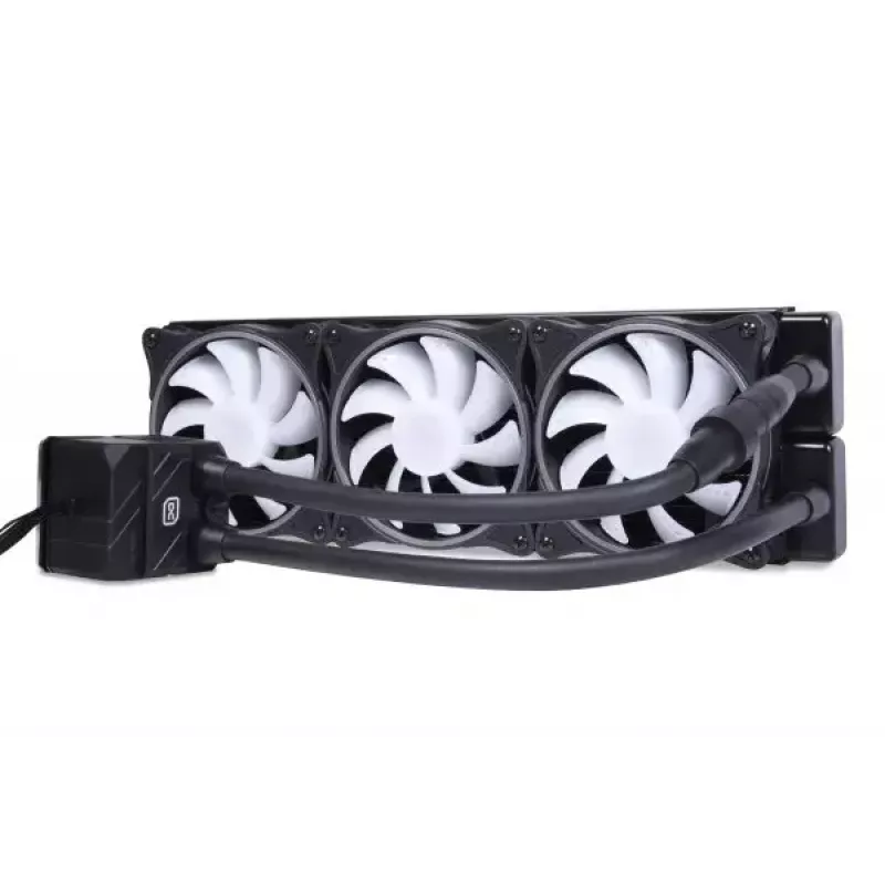 Refrigeración líquida todo en uno Alphacool 13074 — ventilador de 120 mm, 3 ventiladores, 2500 rpm, tubos de 40 cm, radiador de cobre, Multi-LED, negra
