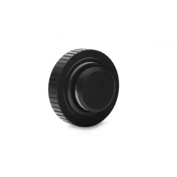Tapón EK-Quantum Torque — latón, negro/plateado, Ø 23 mm, altura 5,5 mm