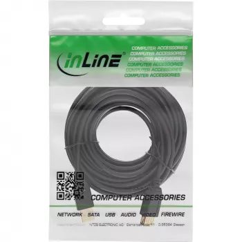 Cable de extensión USB 2.0 InLine Type-A macho / hembra, dorado, negro, 5m