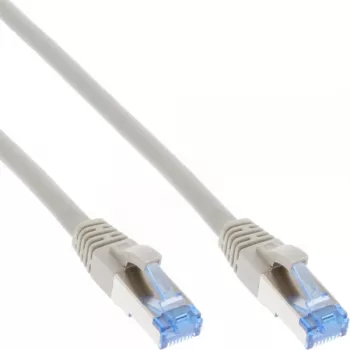 Cable de red InLine S/FTP PiMF Cat.6A libre de halógenos 500MHz gris 1m