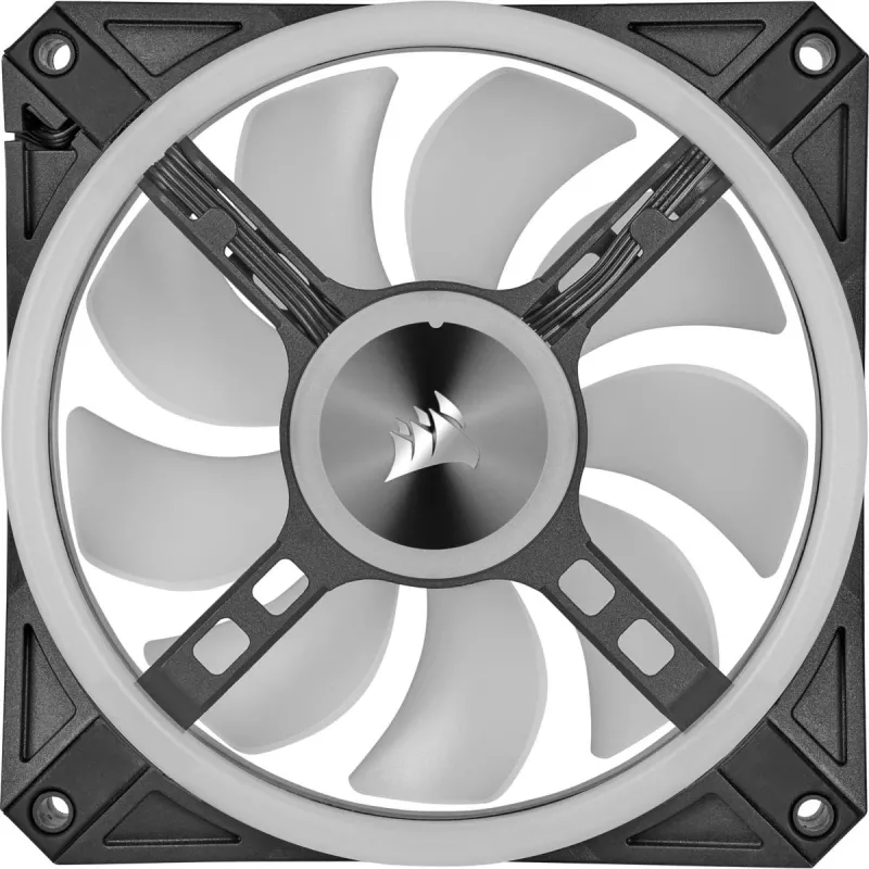 Kit de doble ventilador CORSAIR iCUE QL140 RGB 140mm PWM con Lighting Node Core