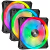 Kit de doble ventilador CORSAIR iCUE QL140 RGB 140mm PWM con Lighting Node Core